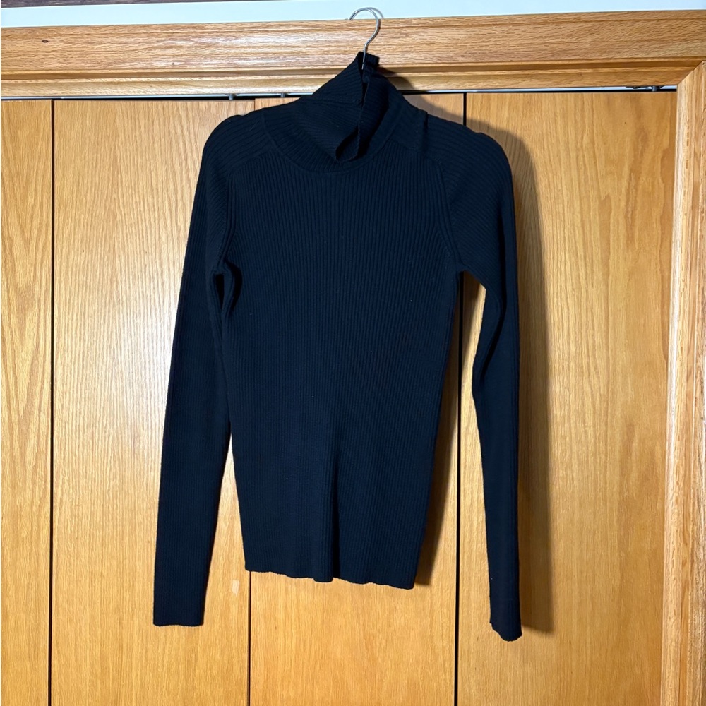 American Tall Black Ribbed Turtleneck Sweater